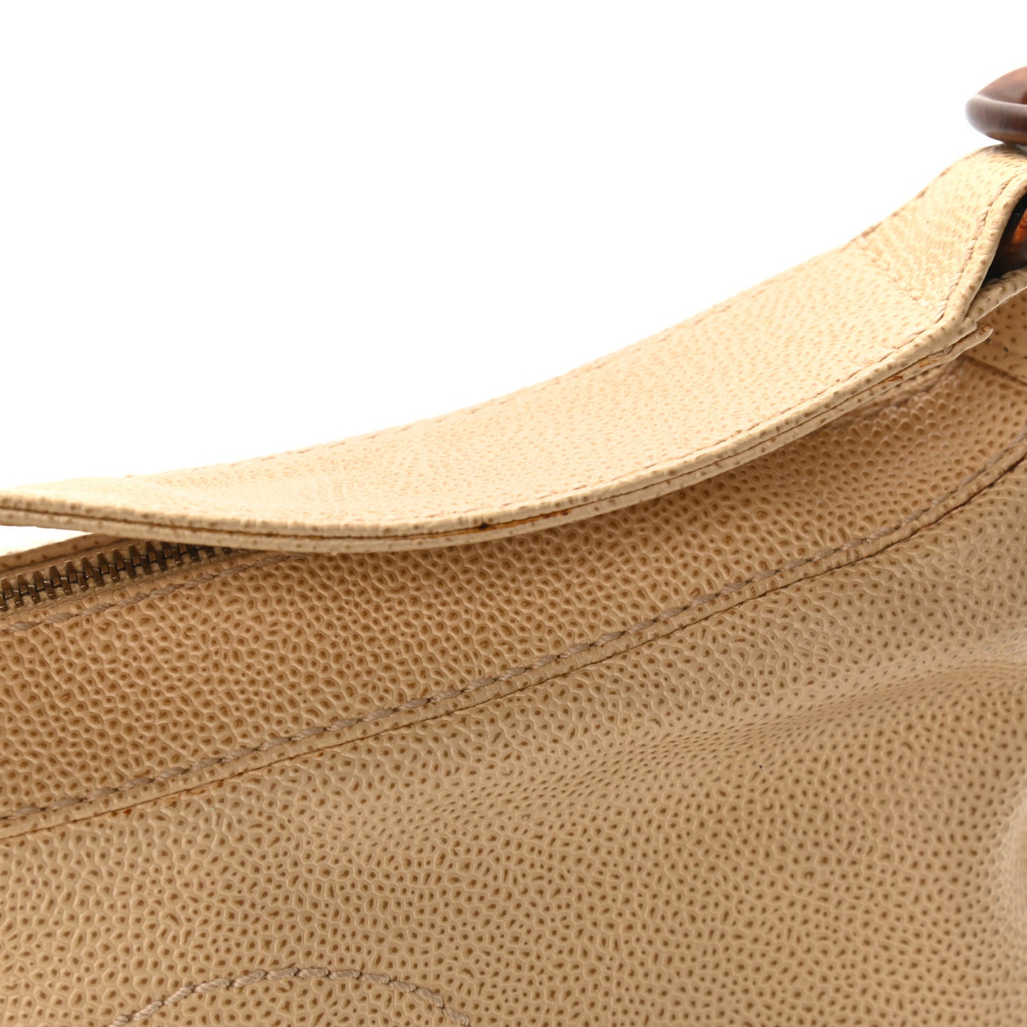 Caviar CC Wood Chain Hobo Beige