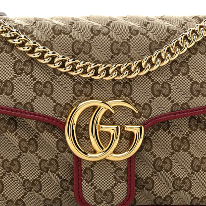 Gucci Monogram Azalea Calfskin Matelasse Diagonal Mini GG Marmont Shoulder Bag Beige Ebony New Cherry Red 8 of 10