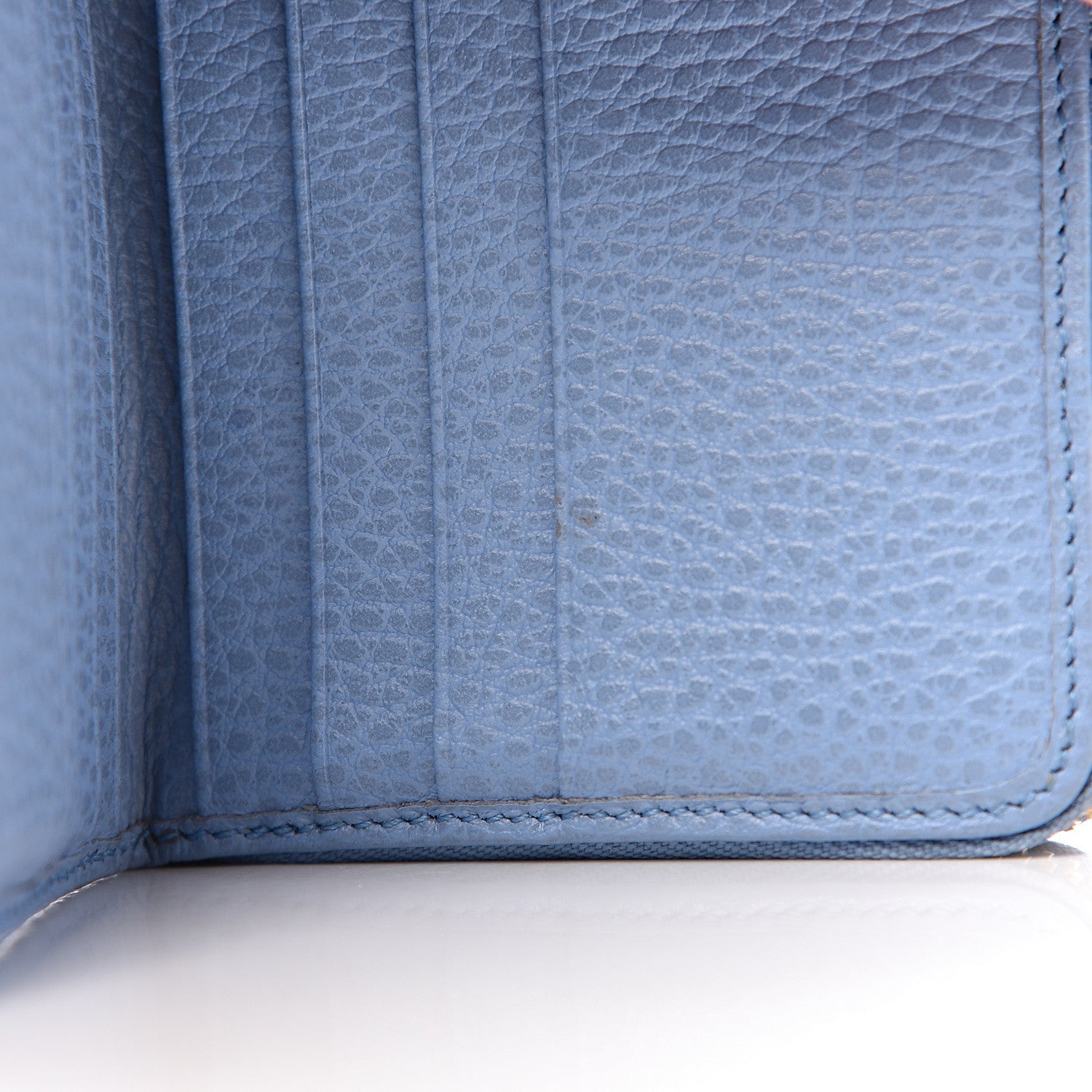 Gucci Monogram Dollar Calfskin Zip Around French Flap Wallet Beige Ebony Mineral Blue 12 of 19