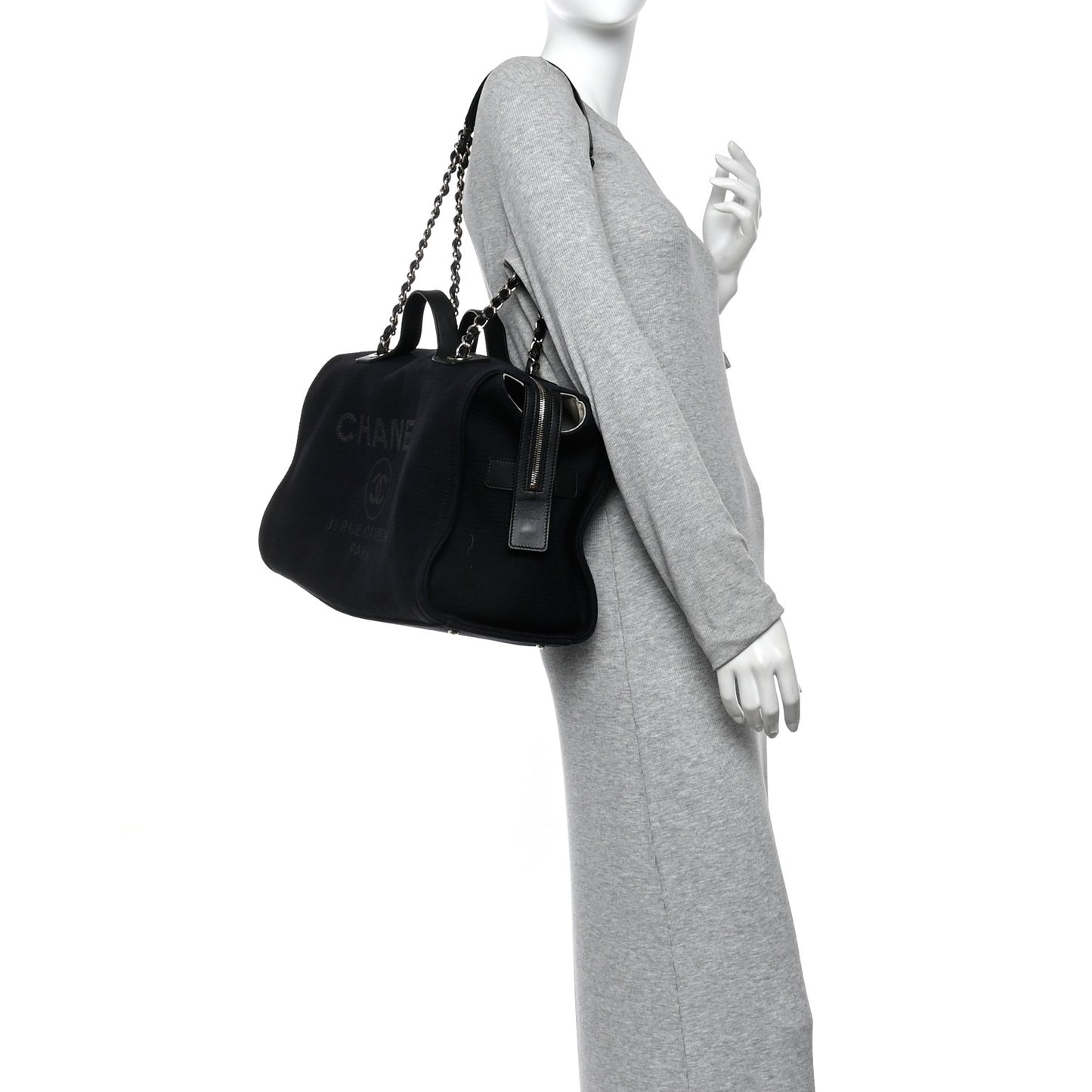 Mixed Fibers Large Deauville Bowling Bag  Black