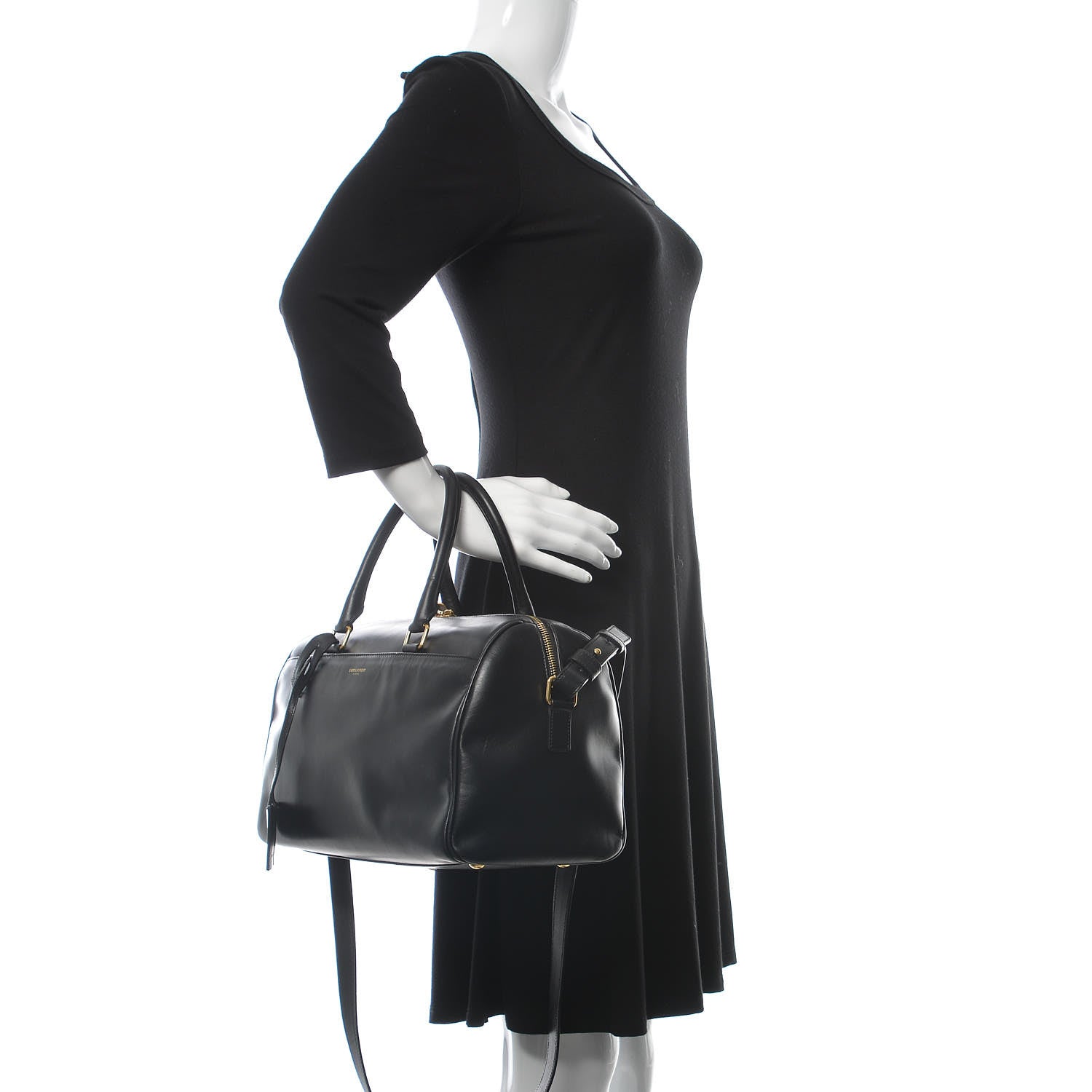 Saint Laurent Calfskin Classic Duffle 6 Black 3 of 15