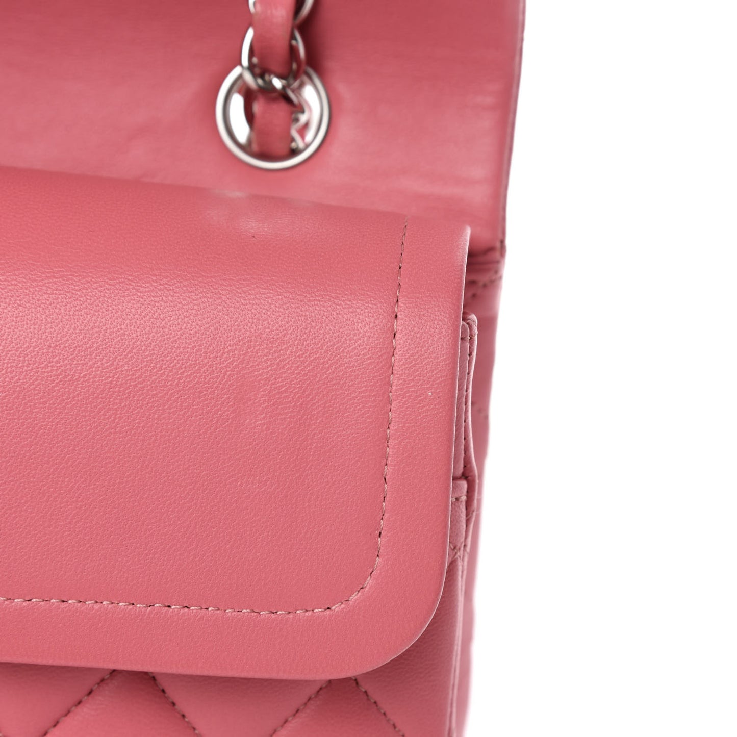 Lambskin Quilted Medium Double Flap Pink