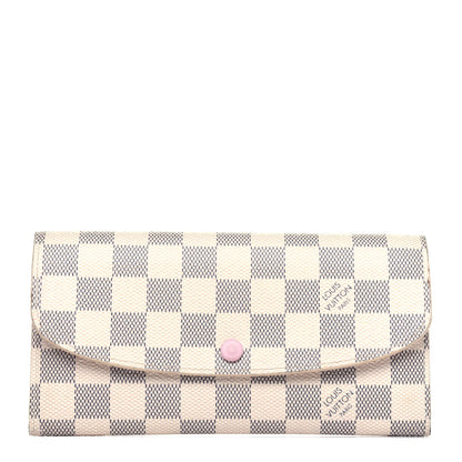 Louis Vuitton Damier Azur Emilie Wallet Rose Ballerine 1 of 14