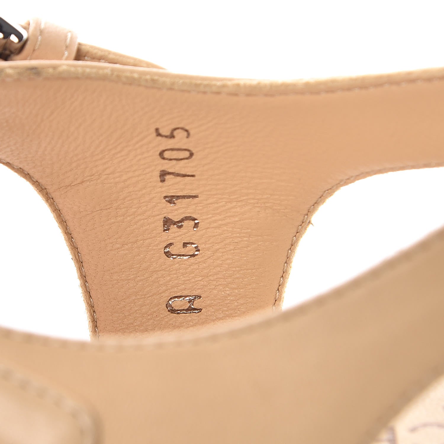 Chanel Lambskin CC Pearl Chain Sandals 37 Beige 8 of 9