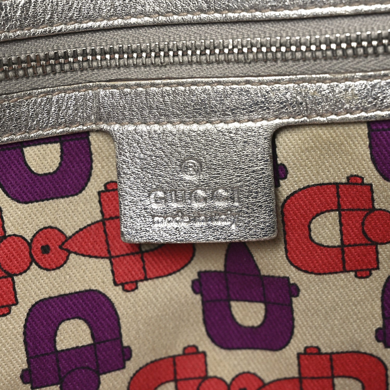 Gucci Metallic Guccissima Medium Pelham Shoulder Bag Silver 6 of 10