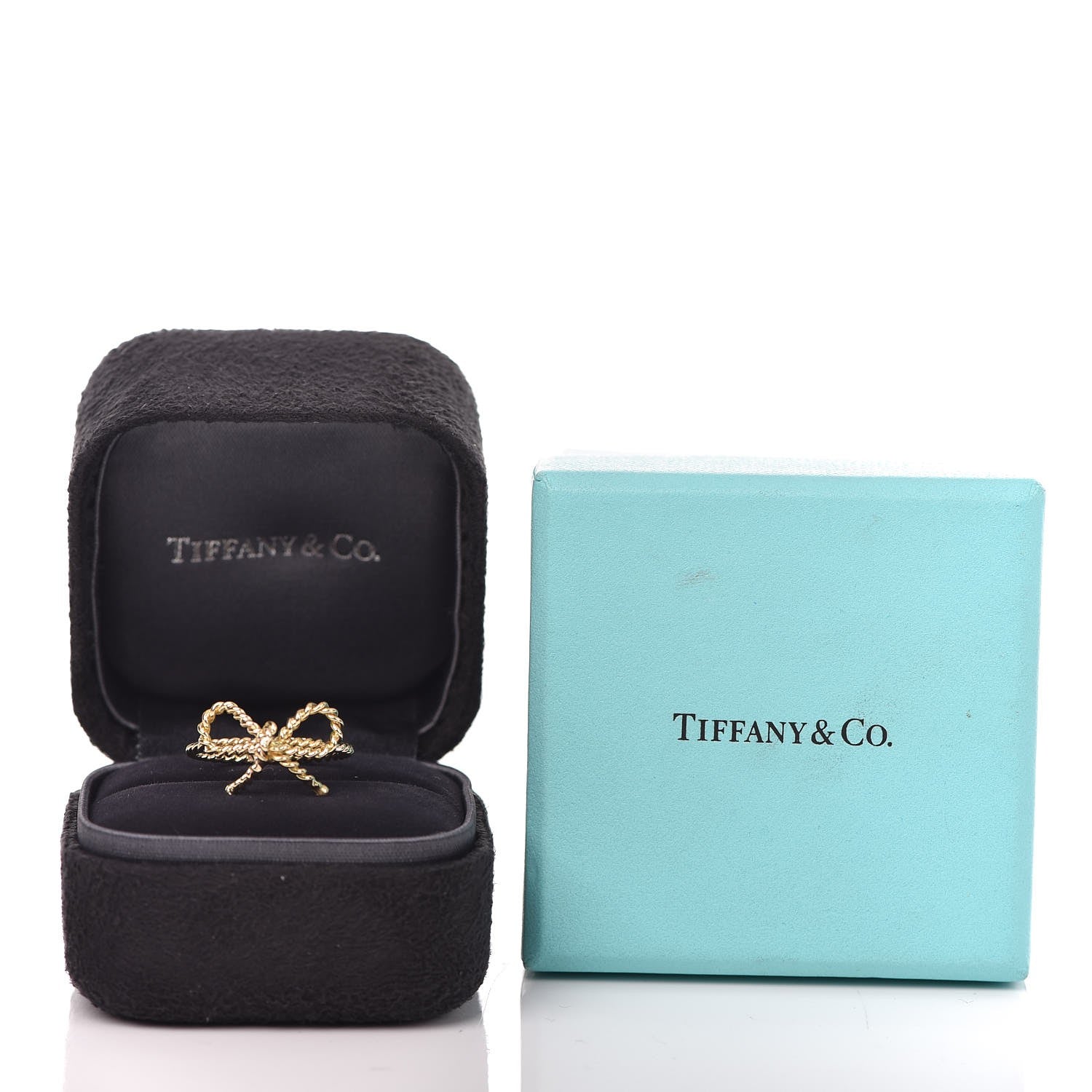 Tiffany 18K Yellow Gold Twist Bow Ring 53.5 6.5 6 of 6