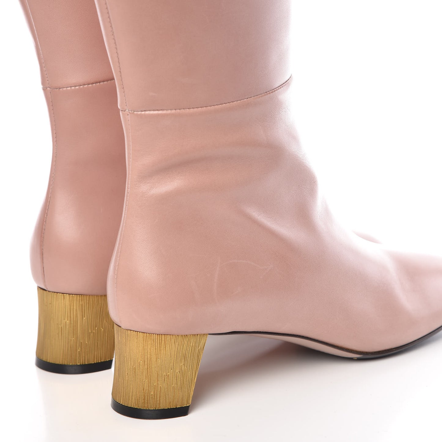 Calfskin Knee High Crystal Boots 38.5 Light Malve