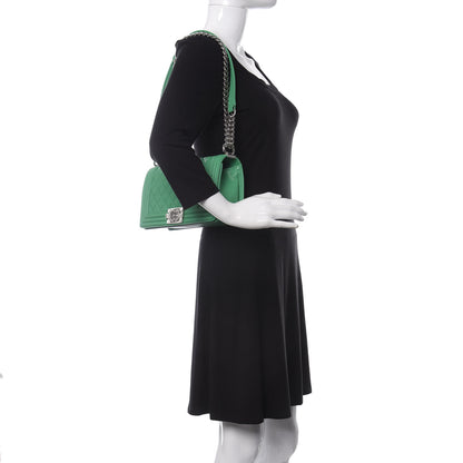 Chanel Caviar Quilted Medium Boy Flap Green 2 of 11