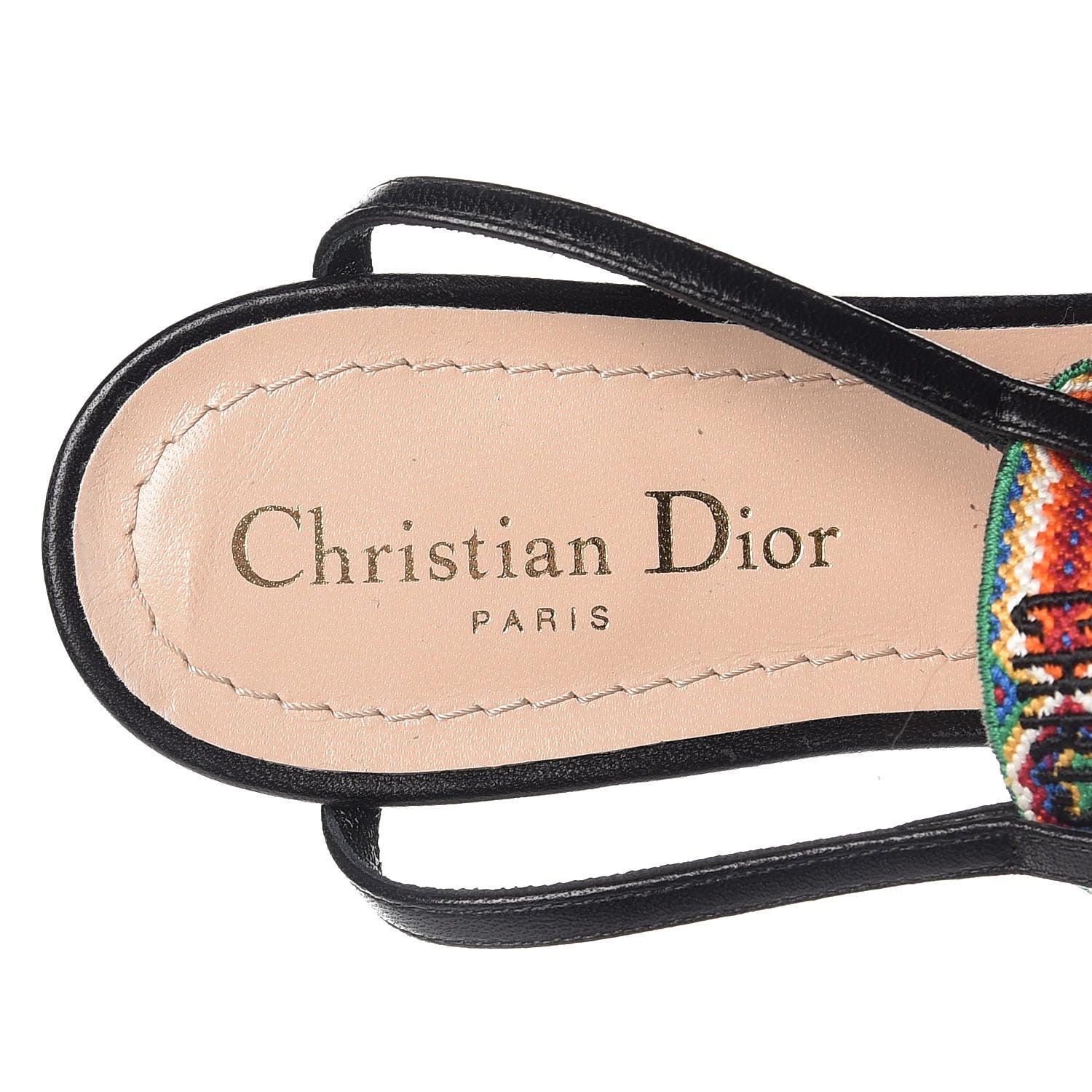 Christian Dior Fabric J'adior IT Flat 38 Black 7 of 8