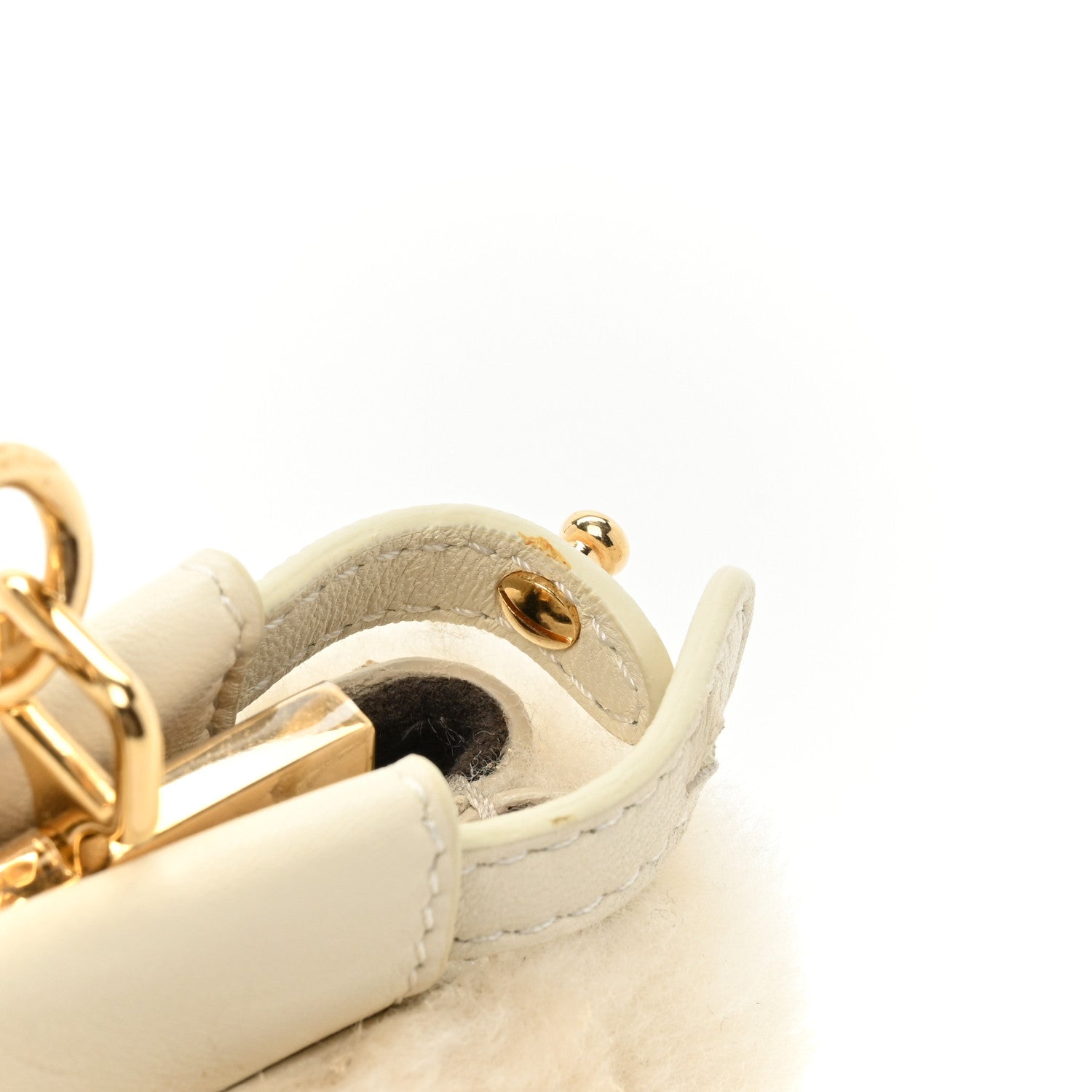 Fendi Shearling Shiny Nappa Micro Peekaboo Iconic Satchel White 12 of 13