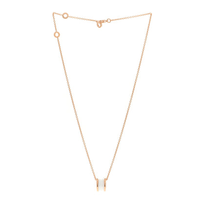 Bulgari 18K Rose Gold White Ceramic B.Zero1 Pendant Necklace 2 of 2