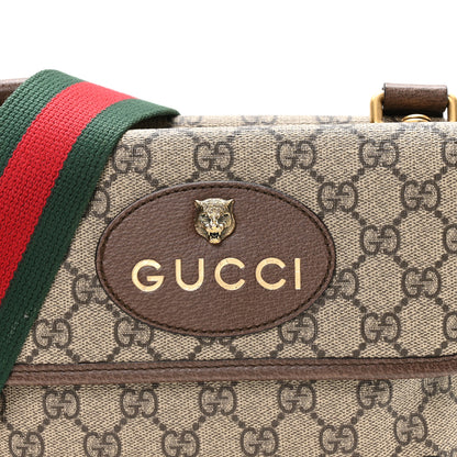 Gucci GG Supreme Monogram Web Small Neo Vintage Double Flap Messenger Bag Beige New Acero Acero 8 of 10