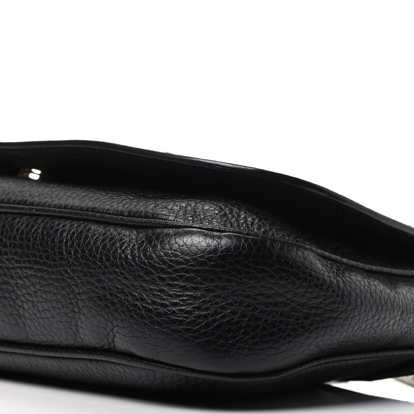 Pebbled Calfskin Medium Soho Flap Crossbody Black