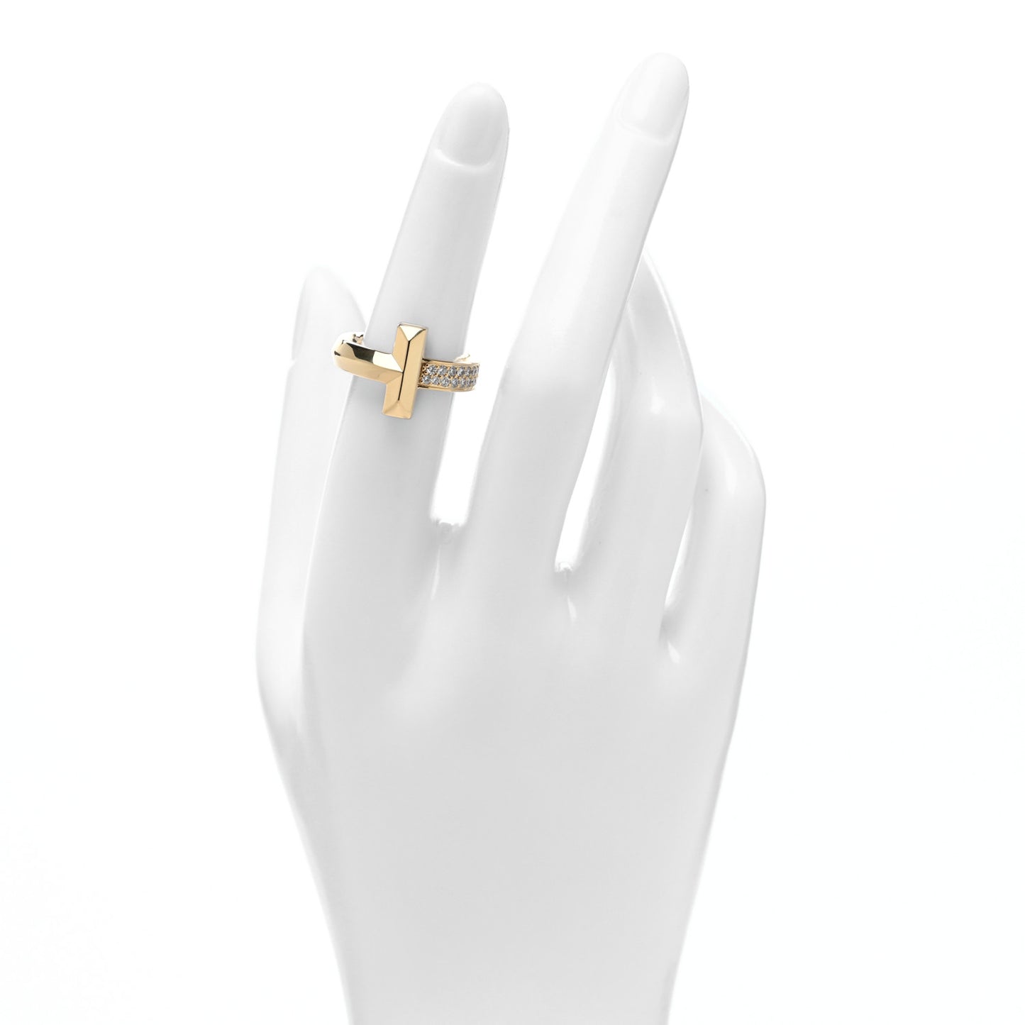 18K Yellow Gold Diamond T T1 Wide Ring 51 5.75