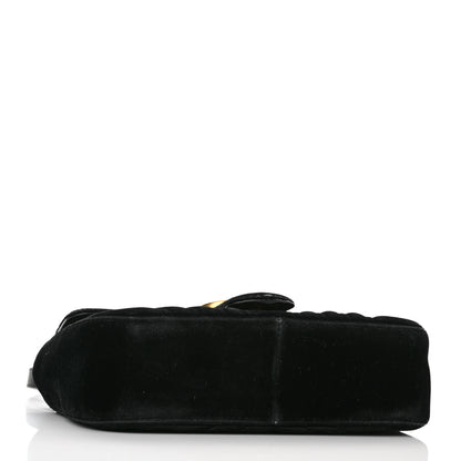 Gucci Velvet Matelasse Mini GG Marmont Shoulder Bag Black 4 of 13