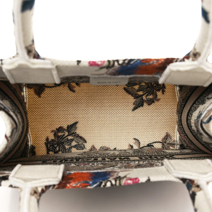 Christian Dior Canvas Embroidered Small Jardin D'Hiver Book Tote Latte Multicolor 5 of 8