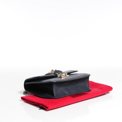 Valentino Garavani Pebbled Calfskin Small Glam Lock Rockstud Flap Deep Denim 4 of 8
