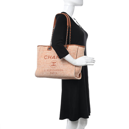 Chanel Lurex Boucle Small Deauville Tote Light Orange 2 of 11