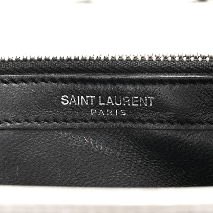 Saint Laurent Metallic Lambskin Matelasse Chevron Monogram Chain Wallet Argento 7 of 16