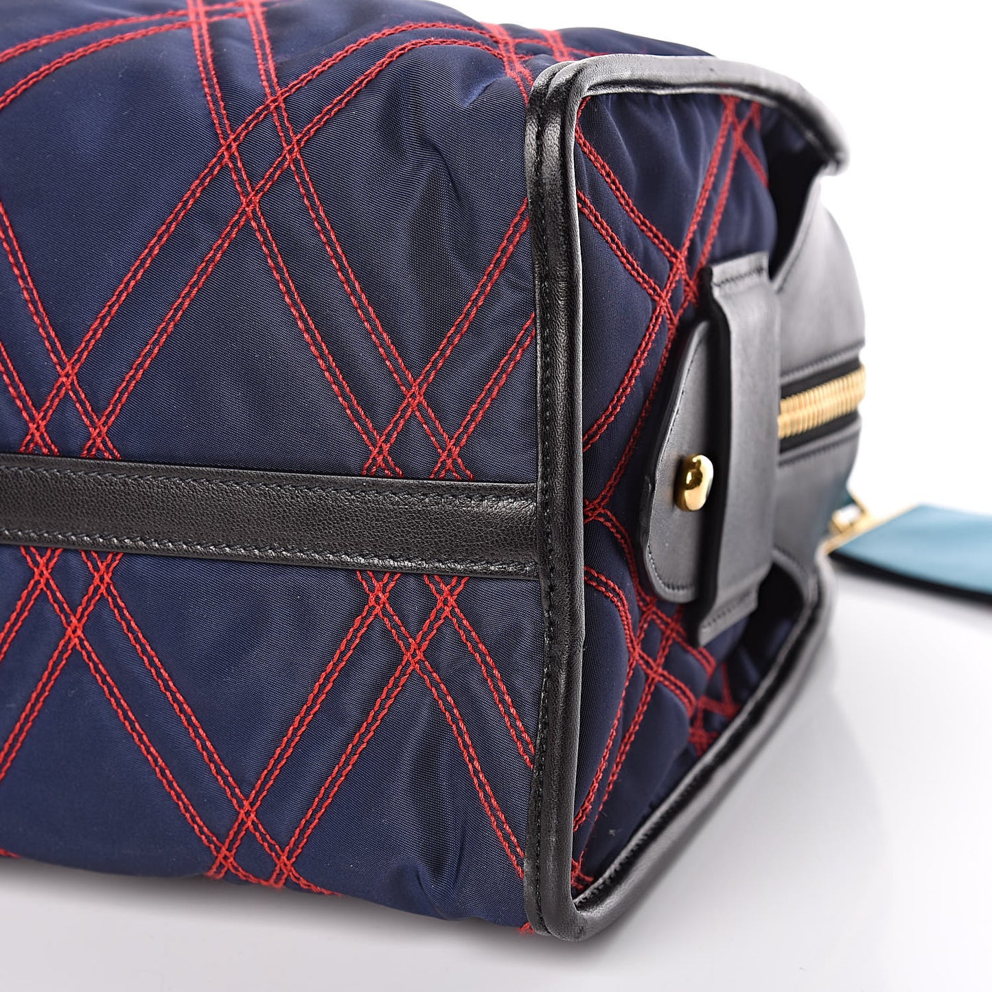 Tessuto Nylon Quilted Impunturato Bauletto Baltico Fuoco
