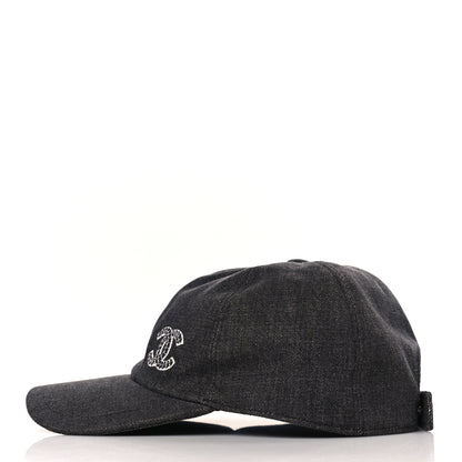 Chanel Cotton Sequin CC Cap Hat Black 3 of 6
