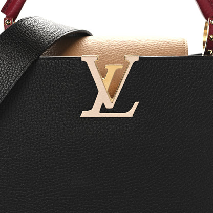 Louis Vuitton Taurillon Capucines MM Black Arizona Beige Ruby Red 7 of 9