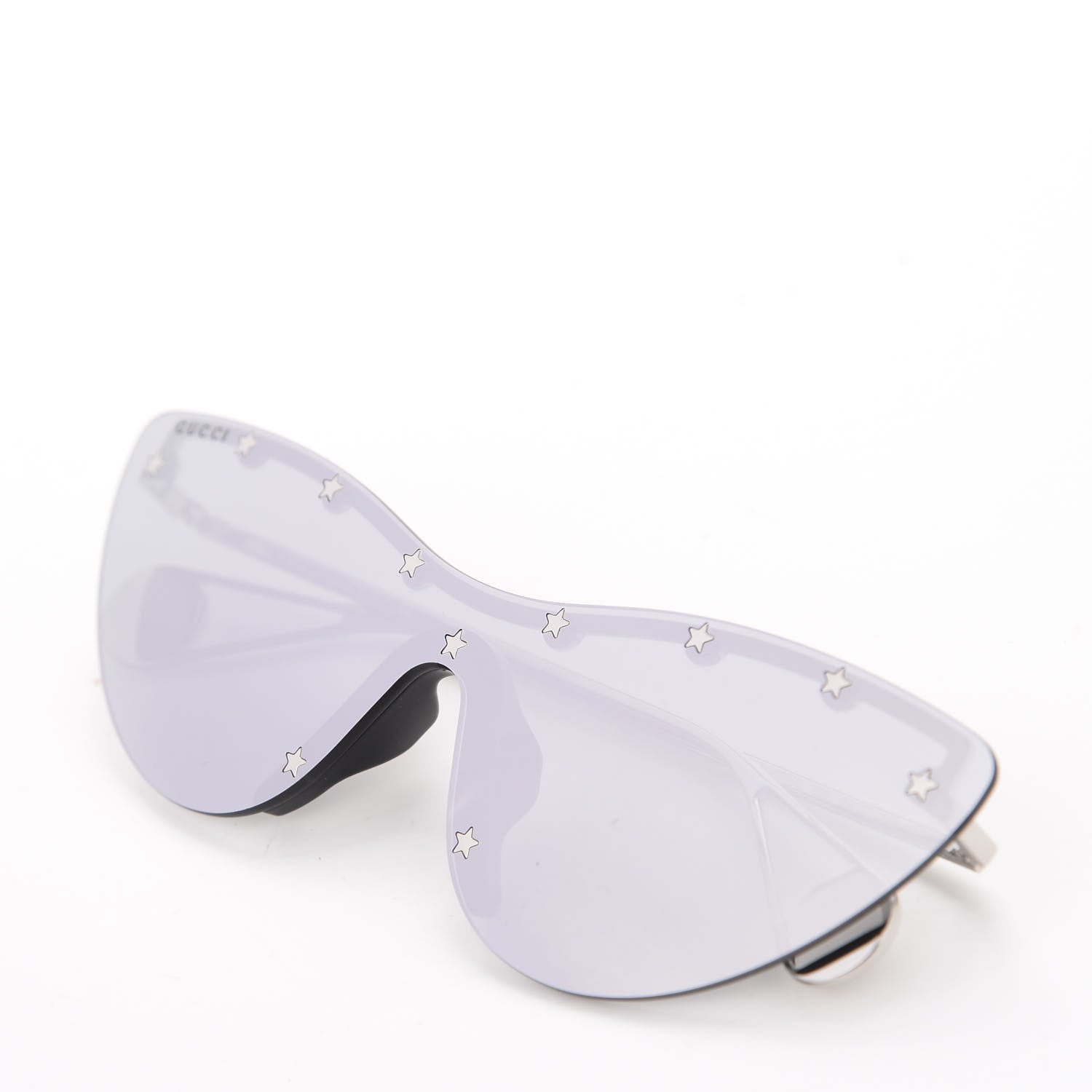 Gucci Rimless Star Studded 90mm Cat Eye GG0666S Sunglasses Silver 7 of 8
