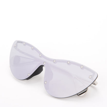Gucci Rimless Star Studded 90mm Cat Eye GG0666S Sunglasses Silver 7 of 8