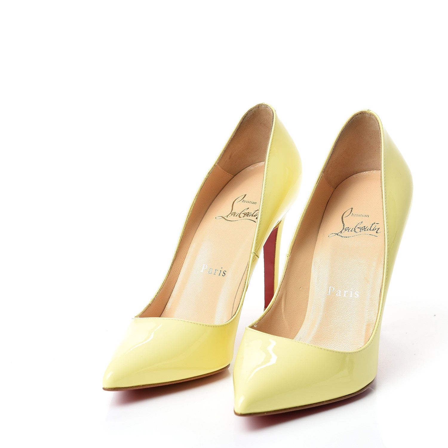 Christian Louboutin Patent Pigalle 100 Pumps 36 Yellow 2 of 9