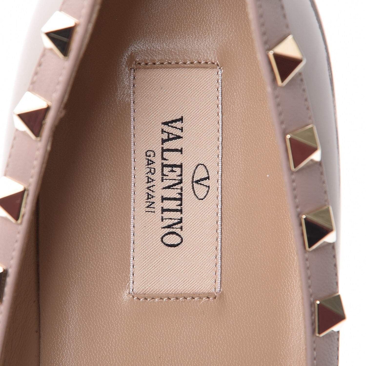 Valentino Garavani Patent Rockstud Ballerina Flats 38 Poudre 7 of 9