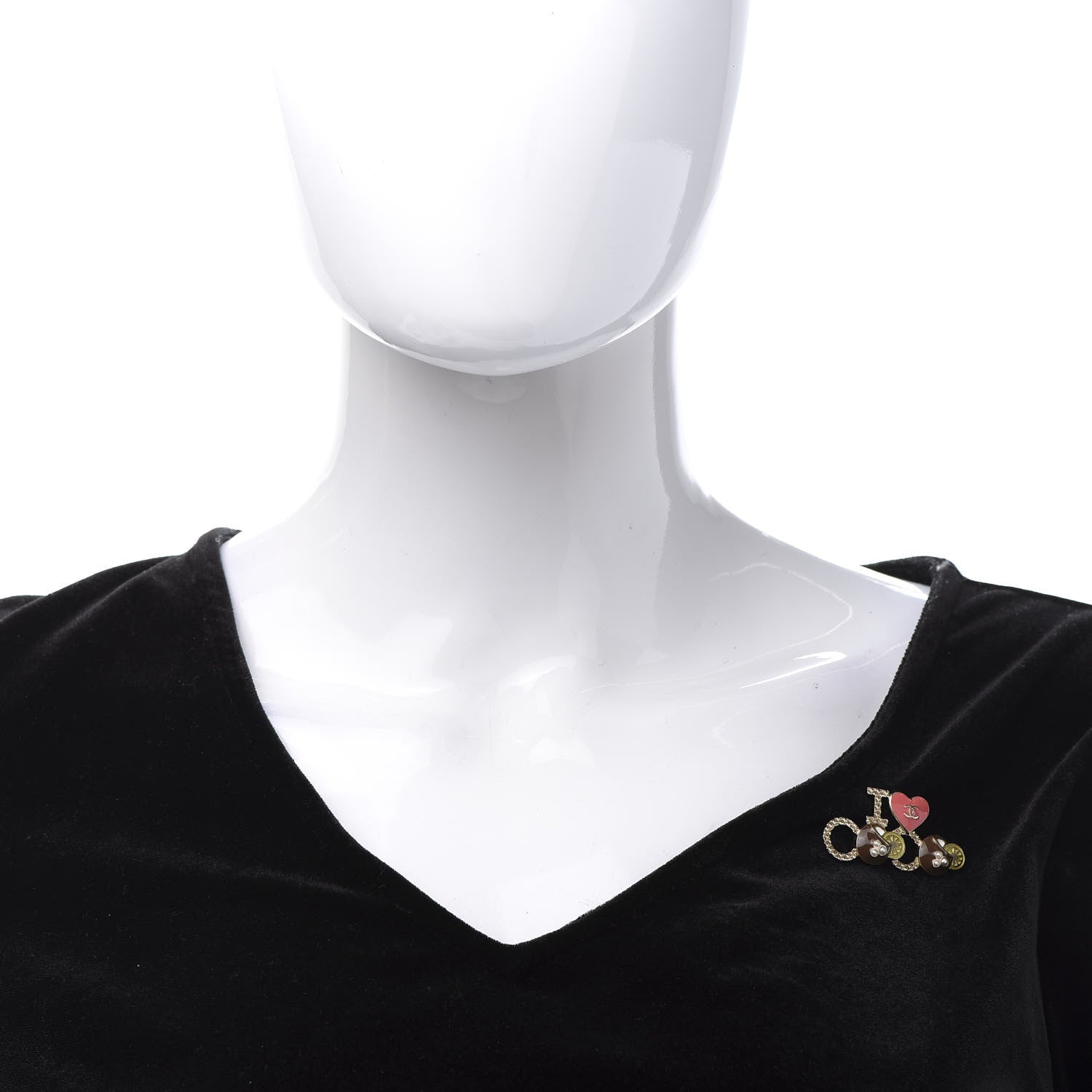 Chanel Metal Resin Pearl I Love Coco Brooch Gold Brown Pink 2 of 6