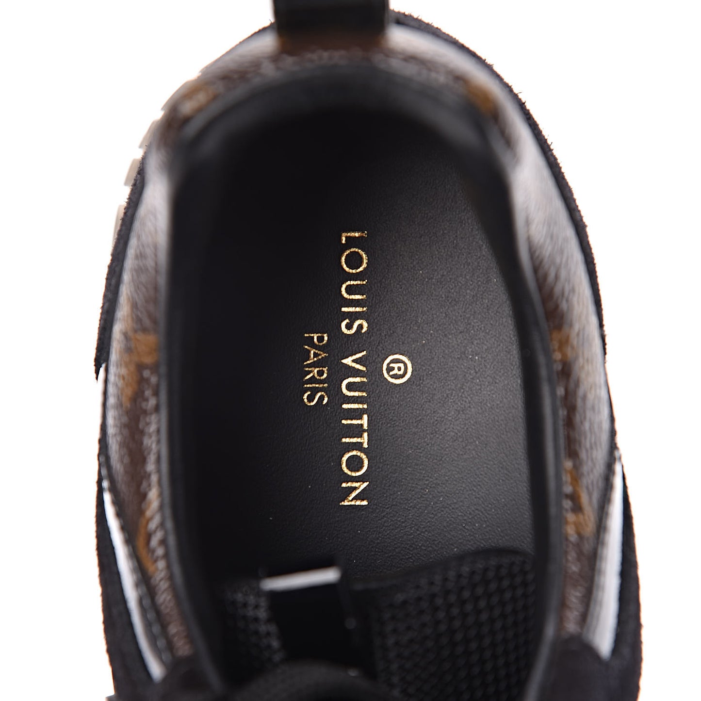 Suede Monogram Run Away Sneakers 38 Black