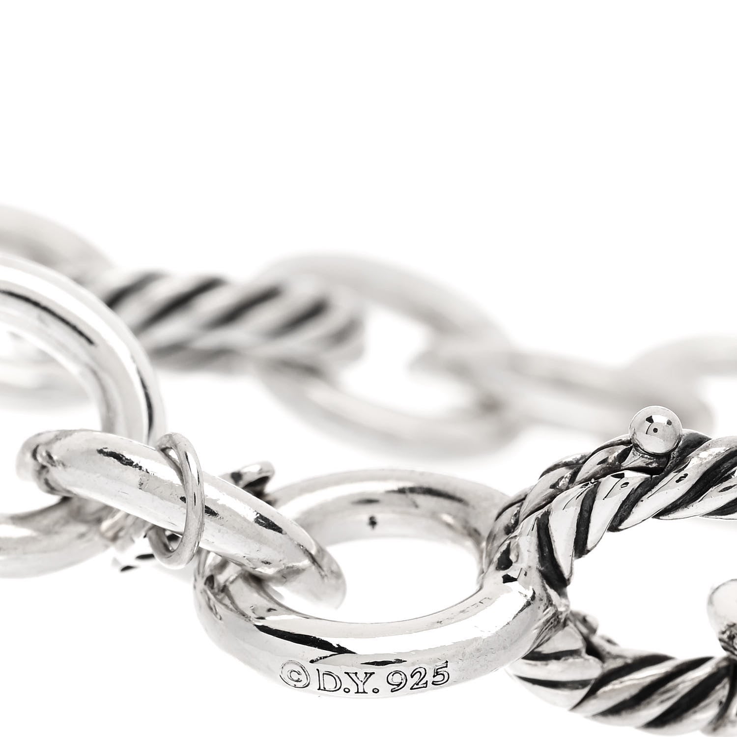David Yurman Sterling Silver 12mm Large Oval Link Bracelet 3 of 4