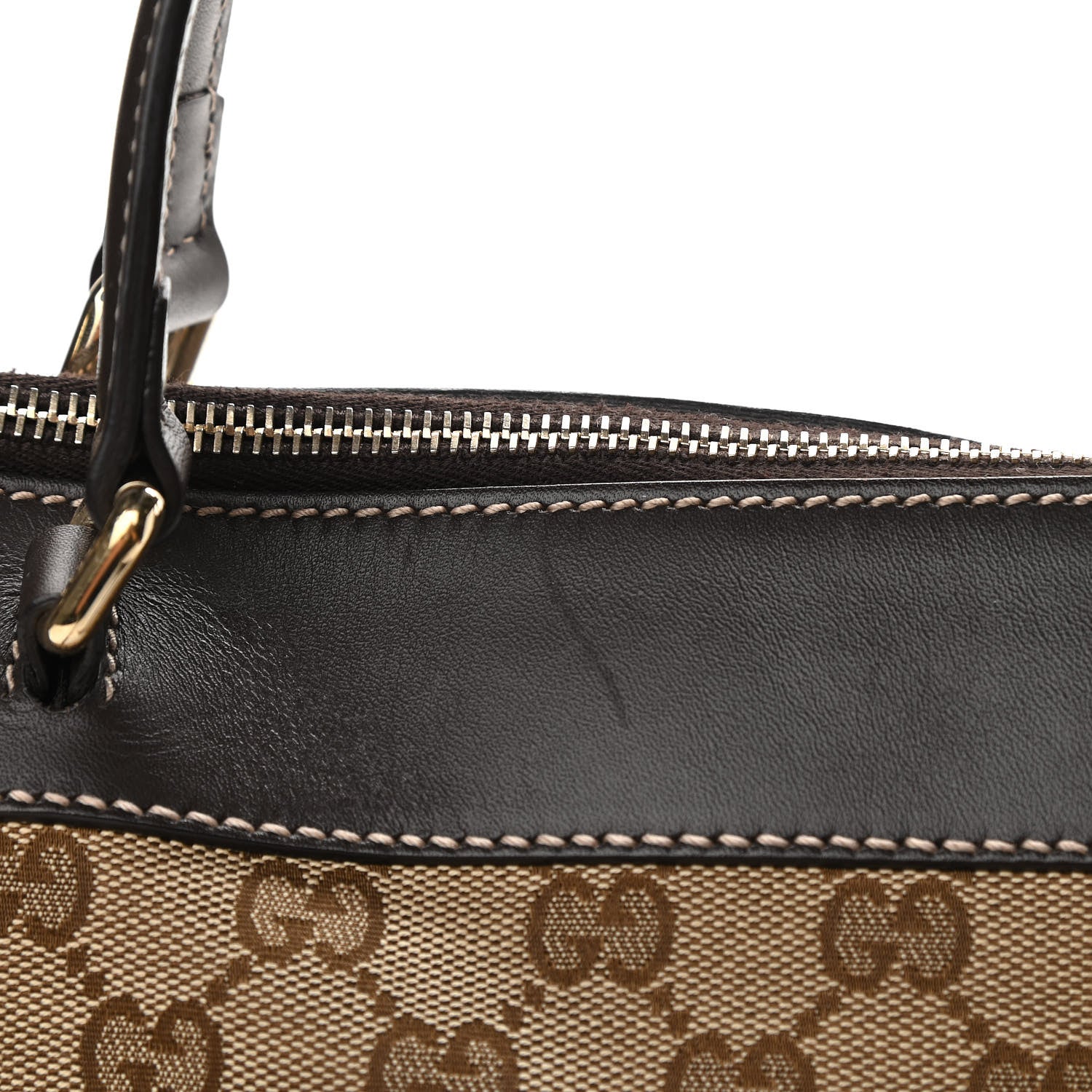Gucci Monogram Web Mayfair Top Handle Satchel Dark Brown 13 of 14
