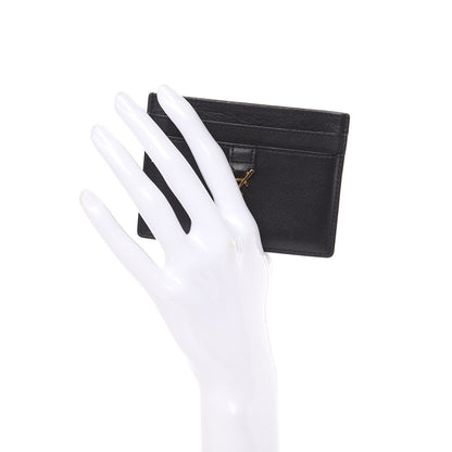 Saint Laurent Calfskin Monogram Credit Card Case Black 2 of 8