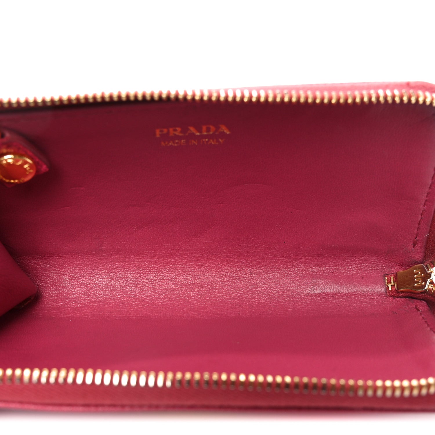 Prada Saffiano Metal Zip Around Key Holder Ibisco 5 of 8