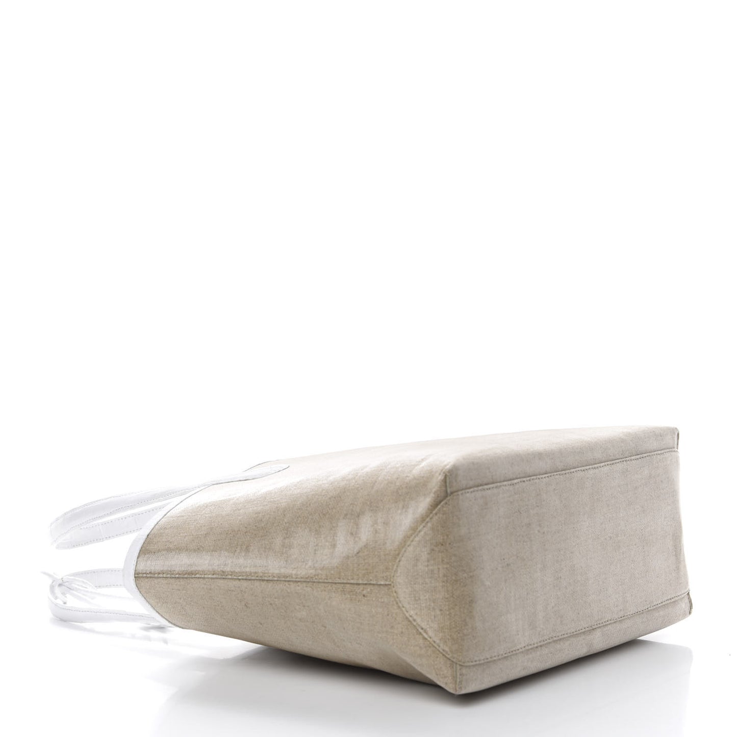 Linen Crocodile Erica Shopper Tote White