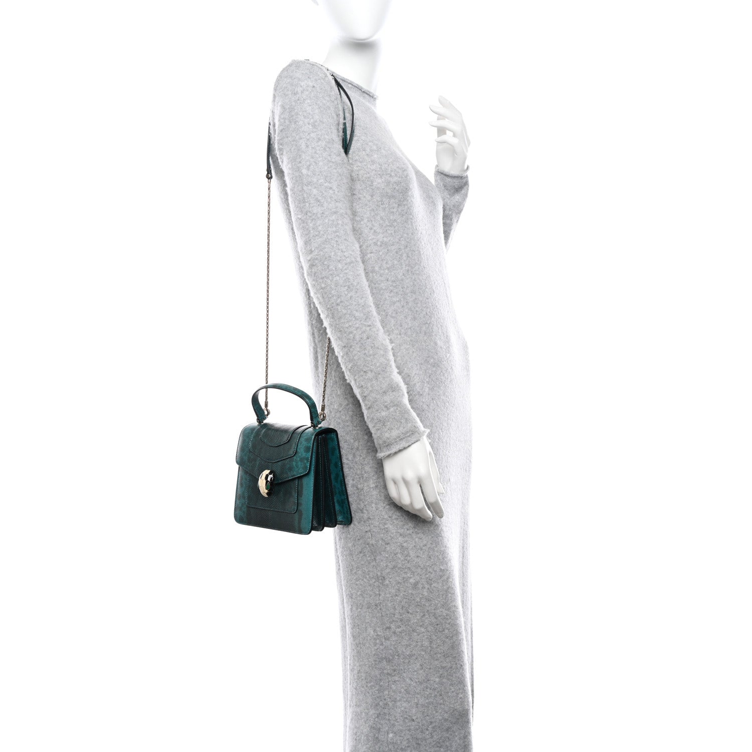 Bulgari Shiny Karung Serpenti Forever Top Handle Emerald Green 2 of 11