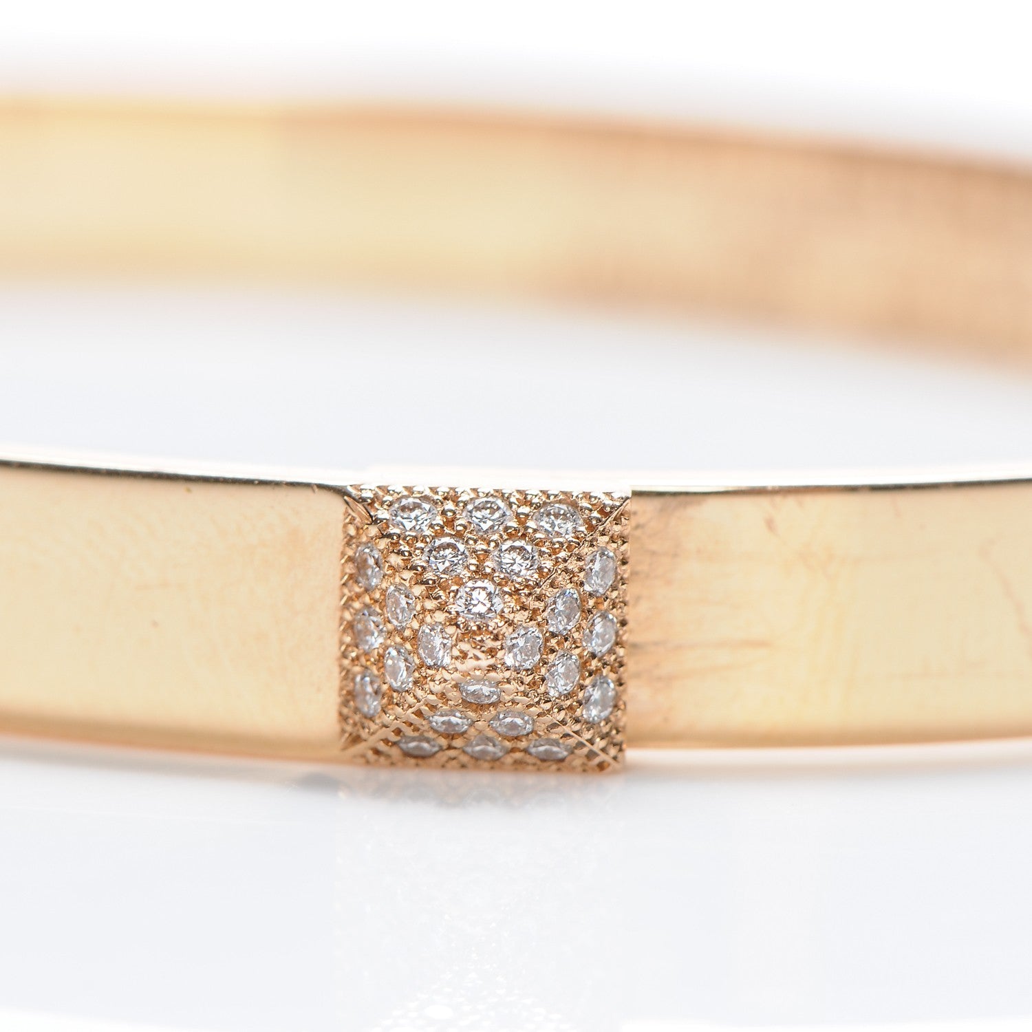 Hermes 18K Rose Gold Diamond PM Collier De Chien Bracelet SH 5 of 7