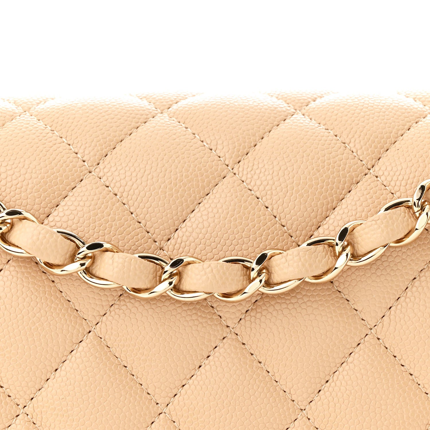 Chanel Caviar Quilted Medium Double Flap Beige 8 of 10