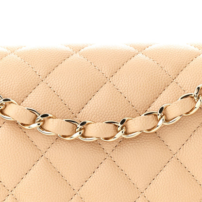 Chanel Caviar Quilted Medium Double Flap Beige 8 of 10