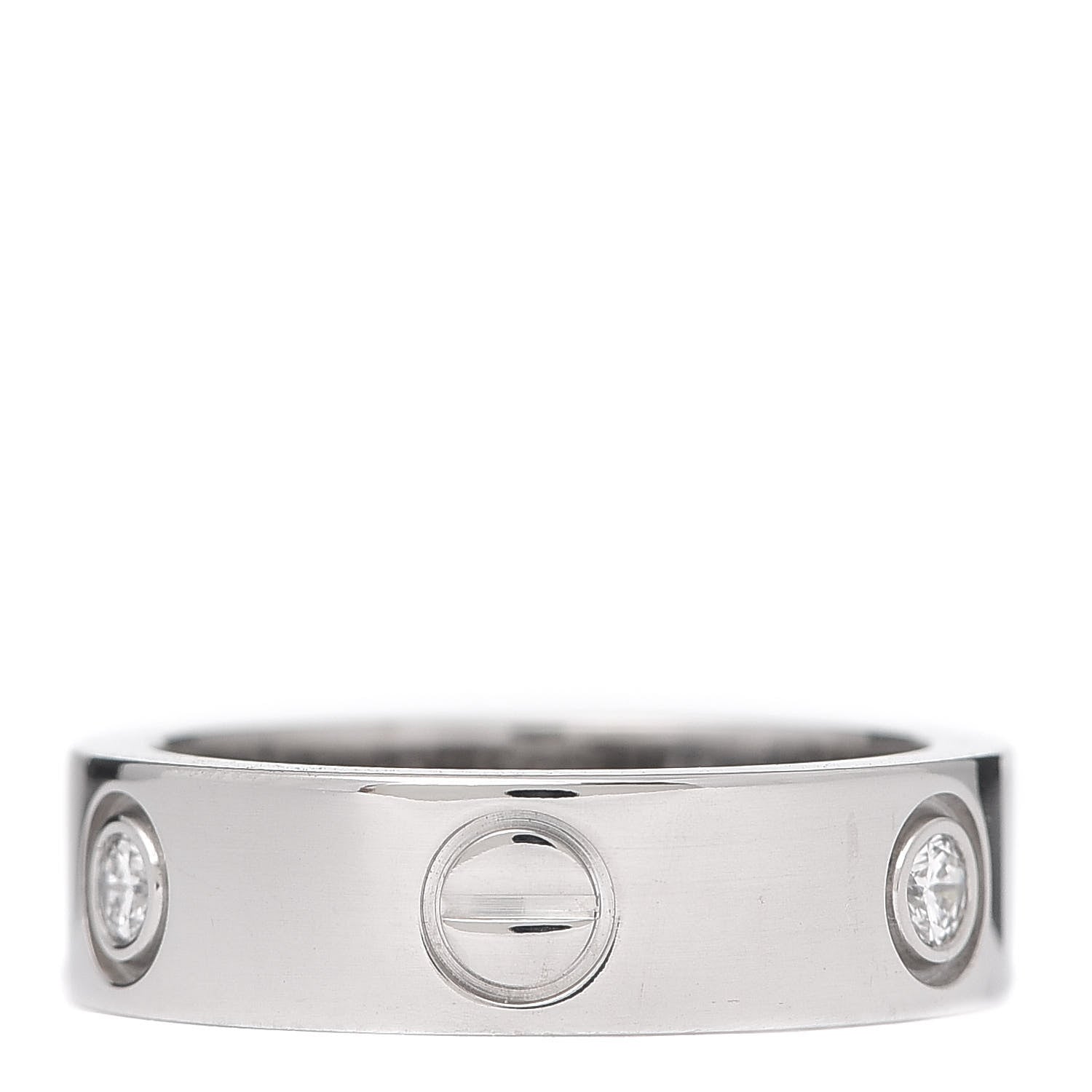 Cartier 18K White Gold 3 Diamond 5.5mm LOVE Ring 52 6 3 of 4