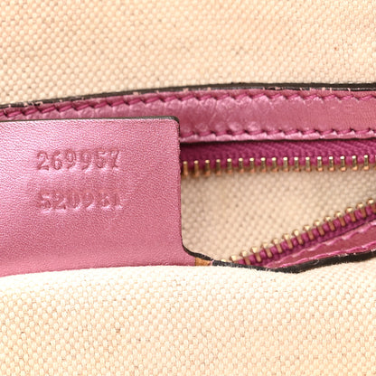 Gucci Monogram Heart Bit Charm Top Handle Tote Pink 6 of 12