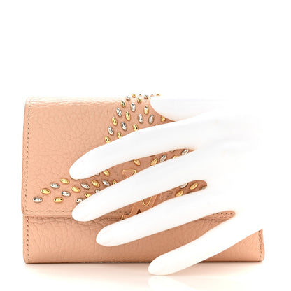 Louis Vuitton LOUIS VUITTON Taurillon Embellished Capucines Compact Wallet Beige 2 of 14