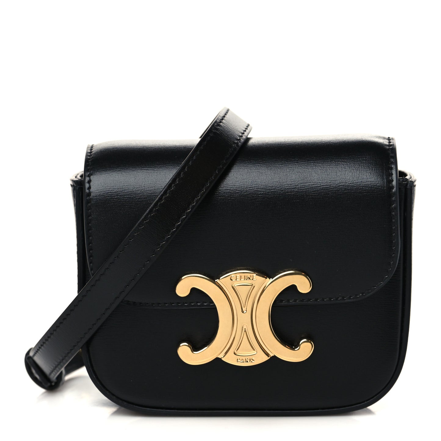 Shiny Calfskin Mini Triomphe Black