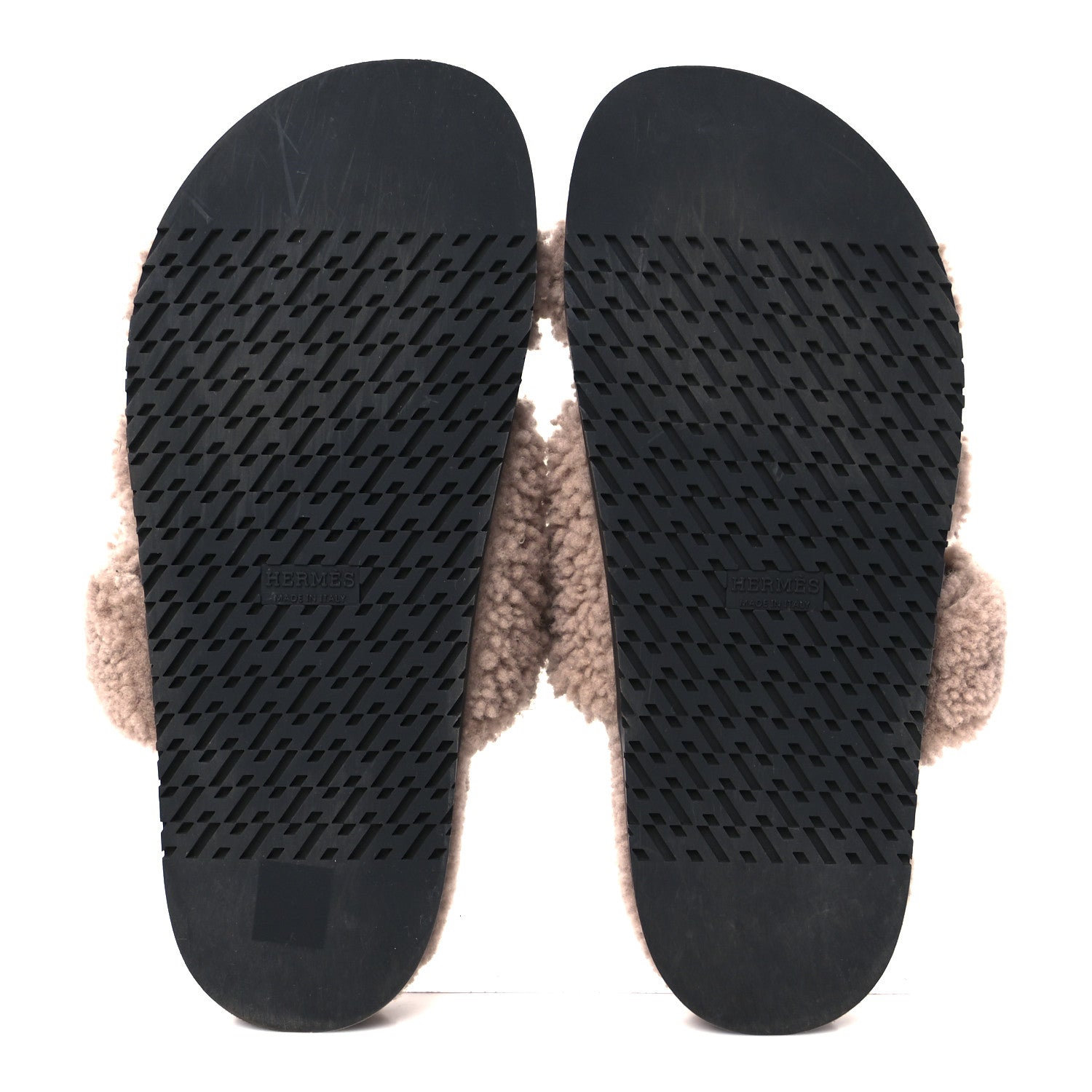 Hermes Woolskin Womens Chypre Sandals 40 Bois De Santal 6 of 8
