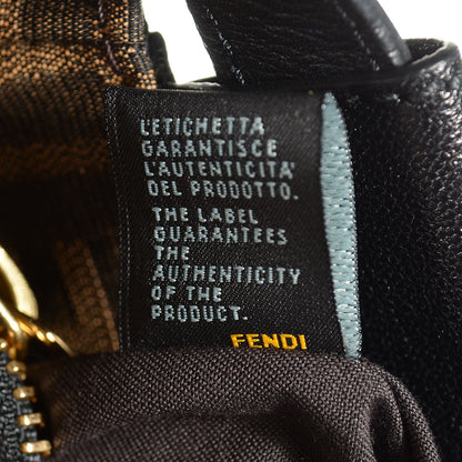 Fendi Goatskin Zucca Medium Peekaboo Iconic Satchel Black Tobacco 9 of 10