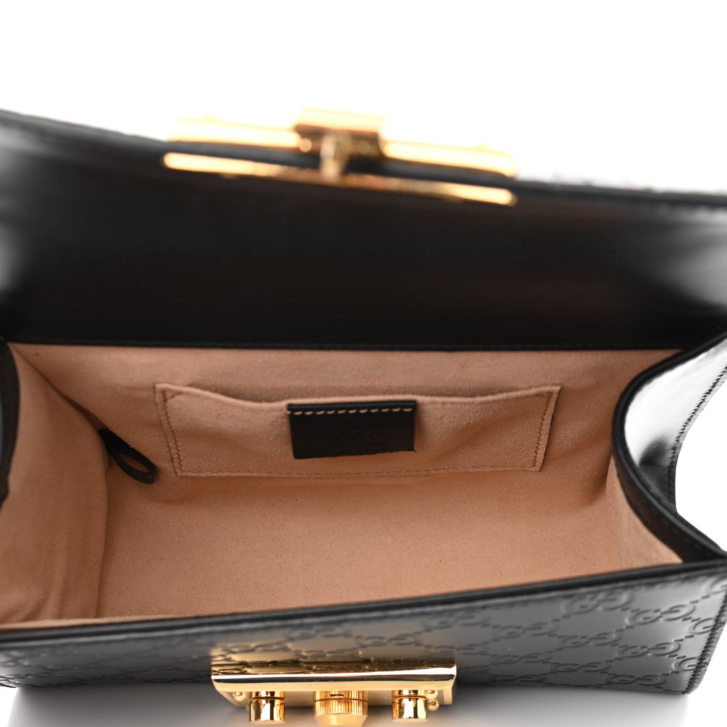 Guccissima Small Padlock Shoulder Bag Black