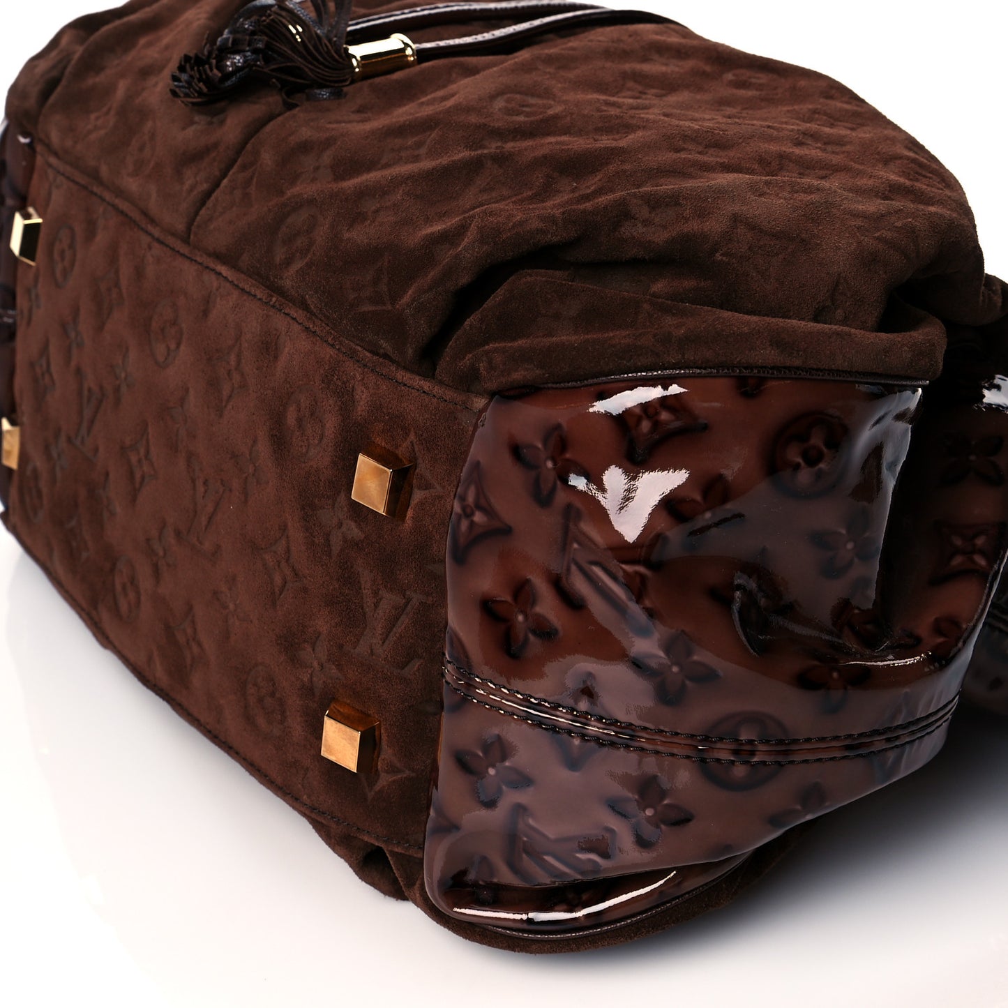 Suede Patent Monogram Irene Espresso