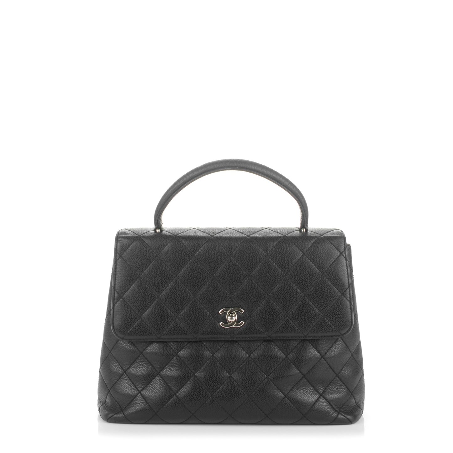 Caviar Quilted Jumbo Kelly Flap Black
